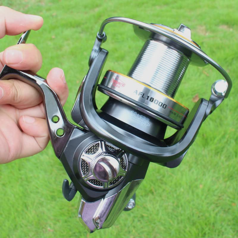 Image of Fishdrops Spinning Fishing Reels, 10+1BB Light Weight Surf Reel, 39.5 LBs Max Drag, Ultra Smooth Powerful, Size 10000 is Perfect for Saltwater Freshwater (Size 10000)