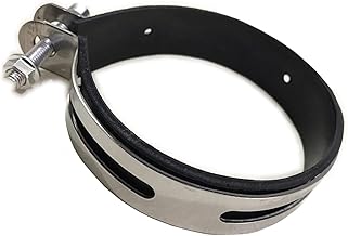 Moderno La Terre Universal Silencer Band Silver Motorcycle Parts Stainless Steel 83mm 110mm 115mm Silencer with Rubber Included YM-256-SS (100 mm)