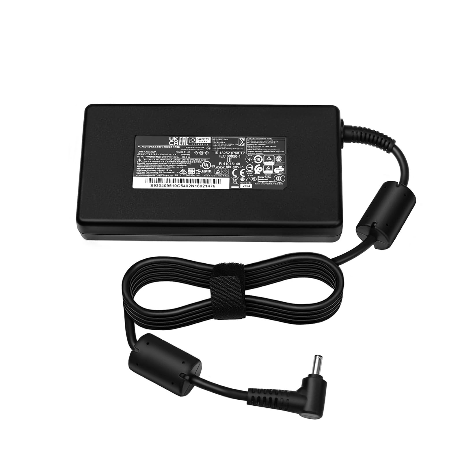 200W 20V 10A Netzteil Ladegerät für MSI Creator M16 B13VF CreatorPro M16 B13VI Katana 15 B12V B13V MSI MS-17L5 MS-1584 A21-200P2B ADP-200JB F 4,5 * 3,0mm