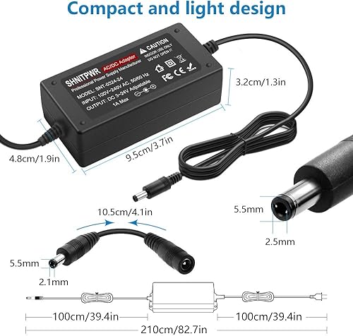 Miniatura 3 de SHNITPWR Adaptador de corriente universal de 3 V  24 V 1 A 24 W adaptador de CA 3 V 5 6 V 9 V 12 V 15 V 18 V 19 V 20 V 24 V 500 mA 1000 mA