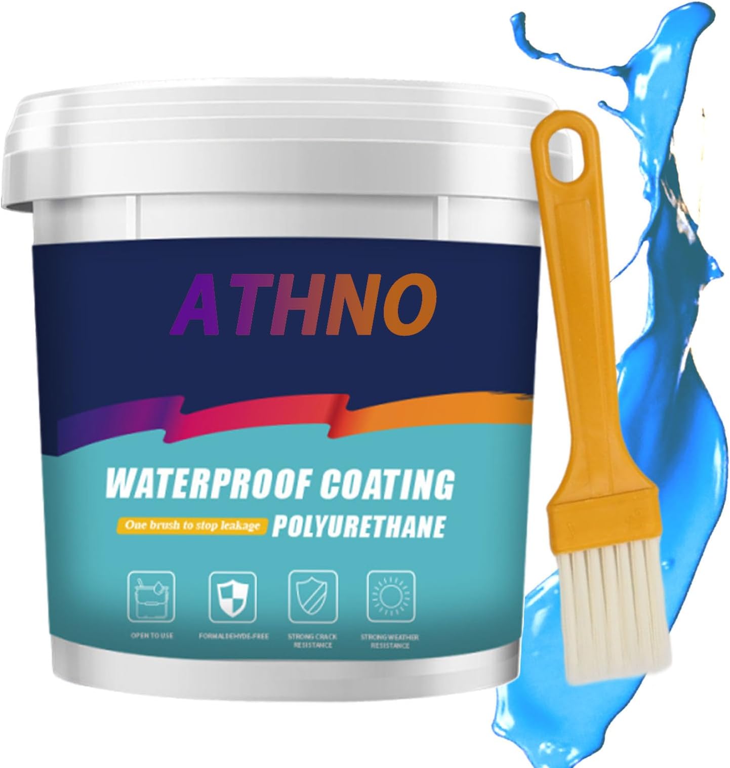 Polyurethane Waterproof Coating,35.2OZ,Eco-Friendly Waterproof Sealant,Polyurethane Coating for Roofs,Walls,Garden,Gutter,Concrete Cracks Holes Leak Repair (1000g,Blue)