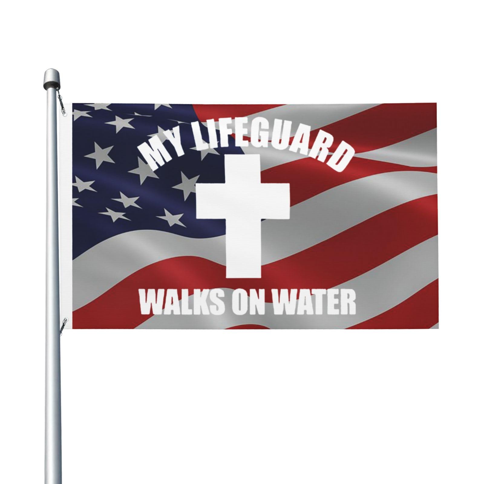 My Lifeguards Walks On Water Flag 3x5 Ft Outdoor Garden Flags Party Banner With 2 Grommets, Black
