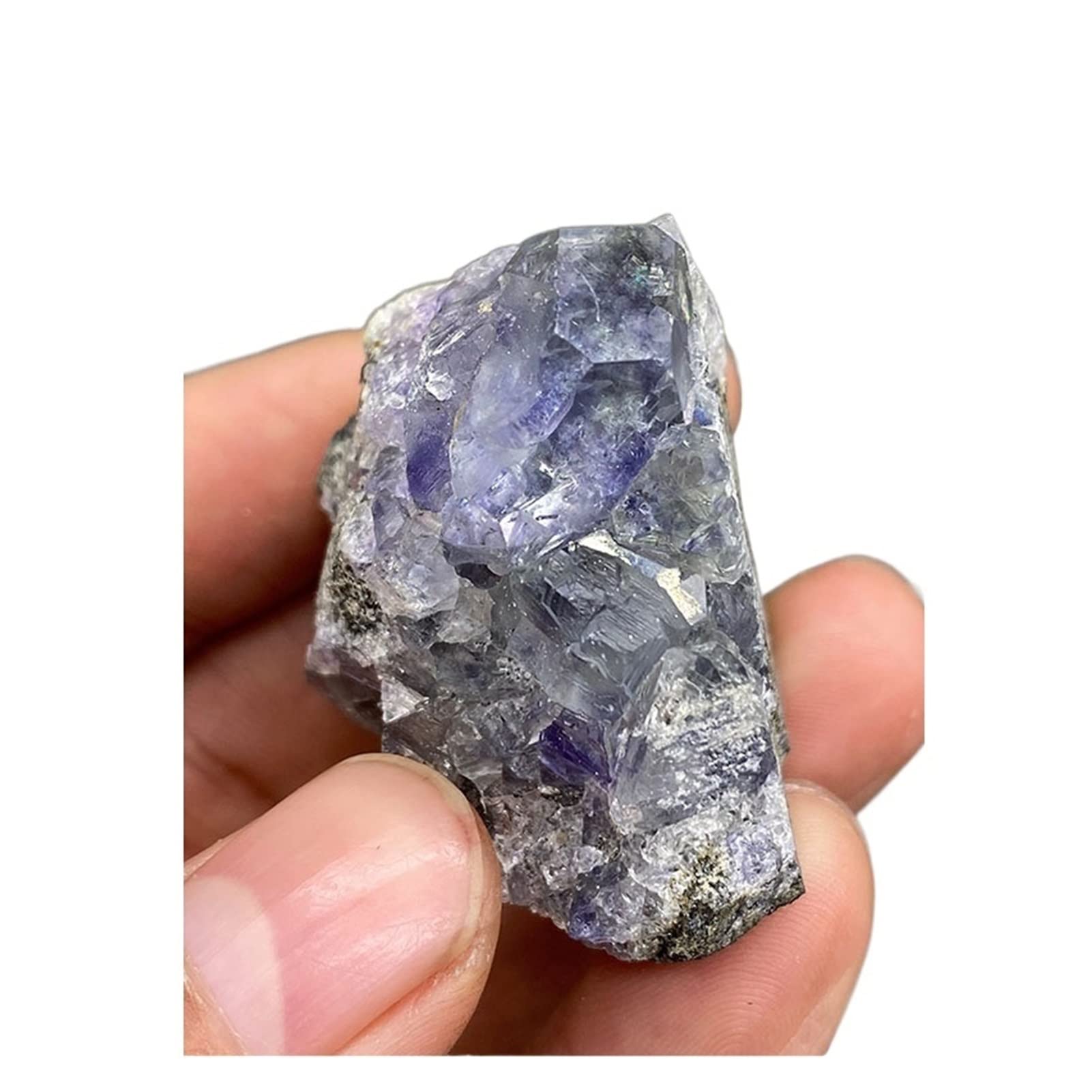 Cristallo Naturale Grezzo Tanzanite poliedrica Naturale Blu Viola Fluorite Esemplari di grappoli Pietre e Cristalli di Livello Gemma Raccolta domiciliare(Size:Taille Unique)