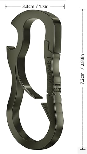 Miniatura 2 de Idakekiy Llavero con mosquetón doble, herramienta múltiple con llavero y abrebotellas para llaves