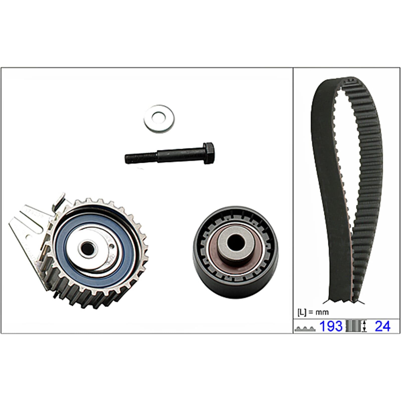 INA Kit de correa de distribución 530 0623 10 30mm Compatible con FIAT PUNTO 188 Doblo Familiar 119, 223 Doblo Cargo 223 BRAVO I 182 Strada Pick-up 178