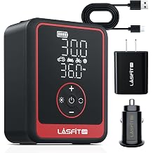 LASFIT AIR CR1 Pro Tire Inflator Portable Air Compressor [3X Fast Inflation&Fits All Cars] 150PSI Smart Cordless Car Air Pump with Powr Kit