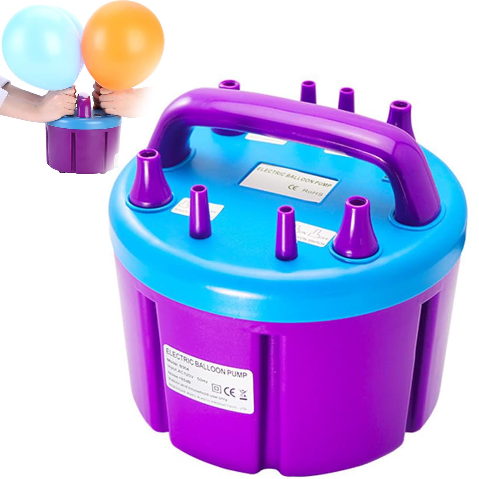 4 Dysze Elektryczna Pompka Do Balonów Przenośna, 900 W Elektryczna Dmuchawa Do Balonów Pompa Powietrza Balony Inflator Maty Antypoślizgowe Bezpieczne W Użyciu Do Dekoracji Balonów, Łuków Balonowych