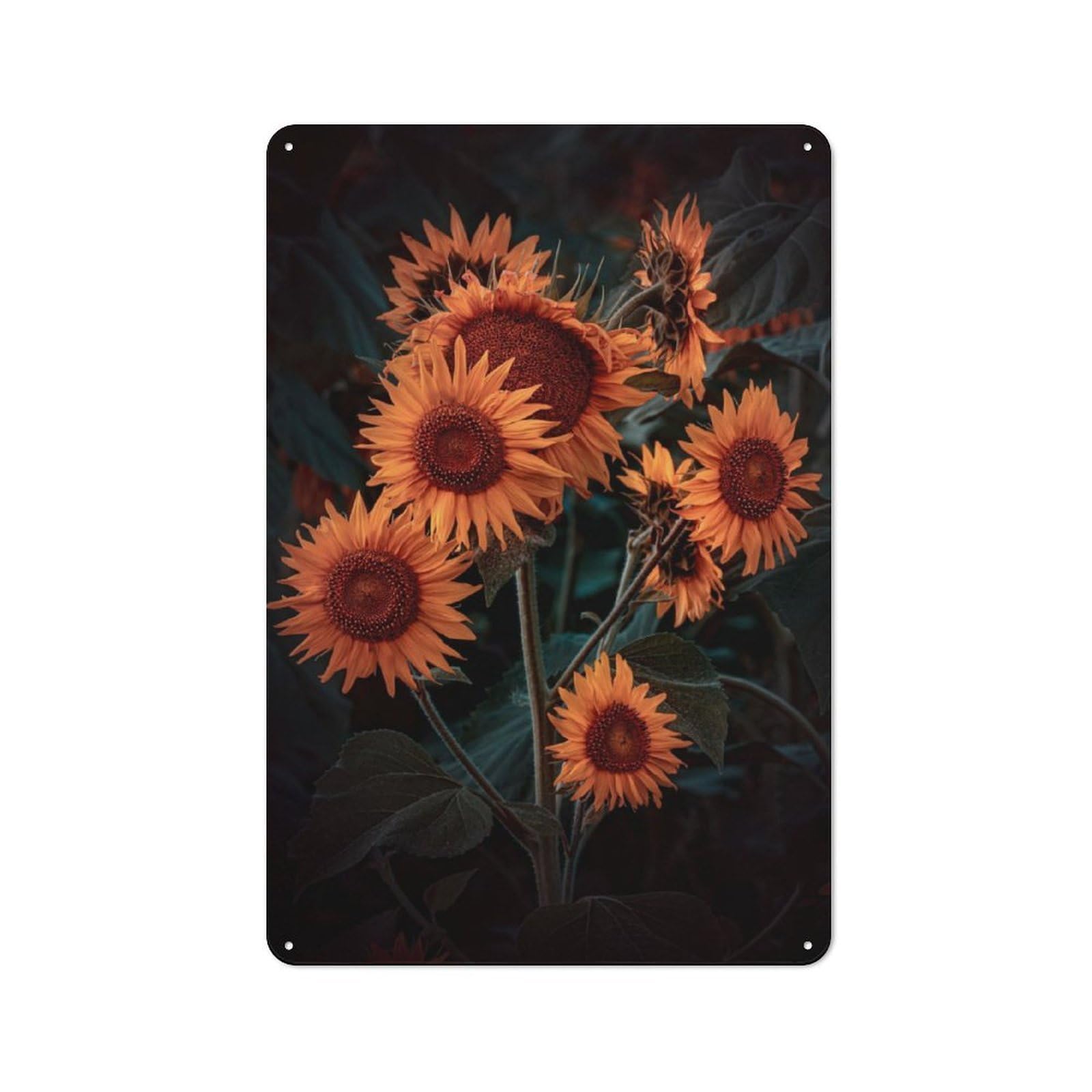 Junmoney Sunflower Family Tin Wall Plaque 30X20cm With For Hobby Room Or Studio, For Updating Hobby Room And Studio After Moving