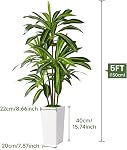 Alupssuc Artificial Dracaena Fake Tree 5FT, White High Pot Artificial Plants Indoor&Outdoor, Fake Plants for Office/Home/Living Room Potted Decoration, 5ft