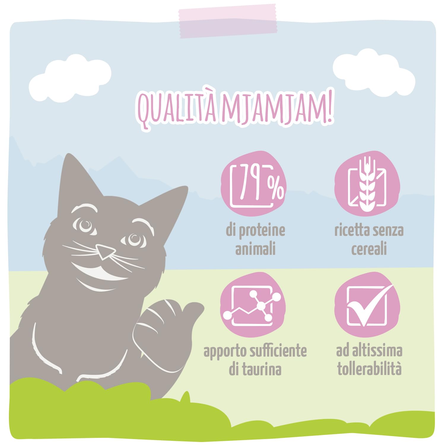 MjAMjAM - Crocchette premium per gatti - Pasti croccanti - Filetto di salmone fresco e pollame, confezione singola (1 x 1,5 kg), senza cereali
