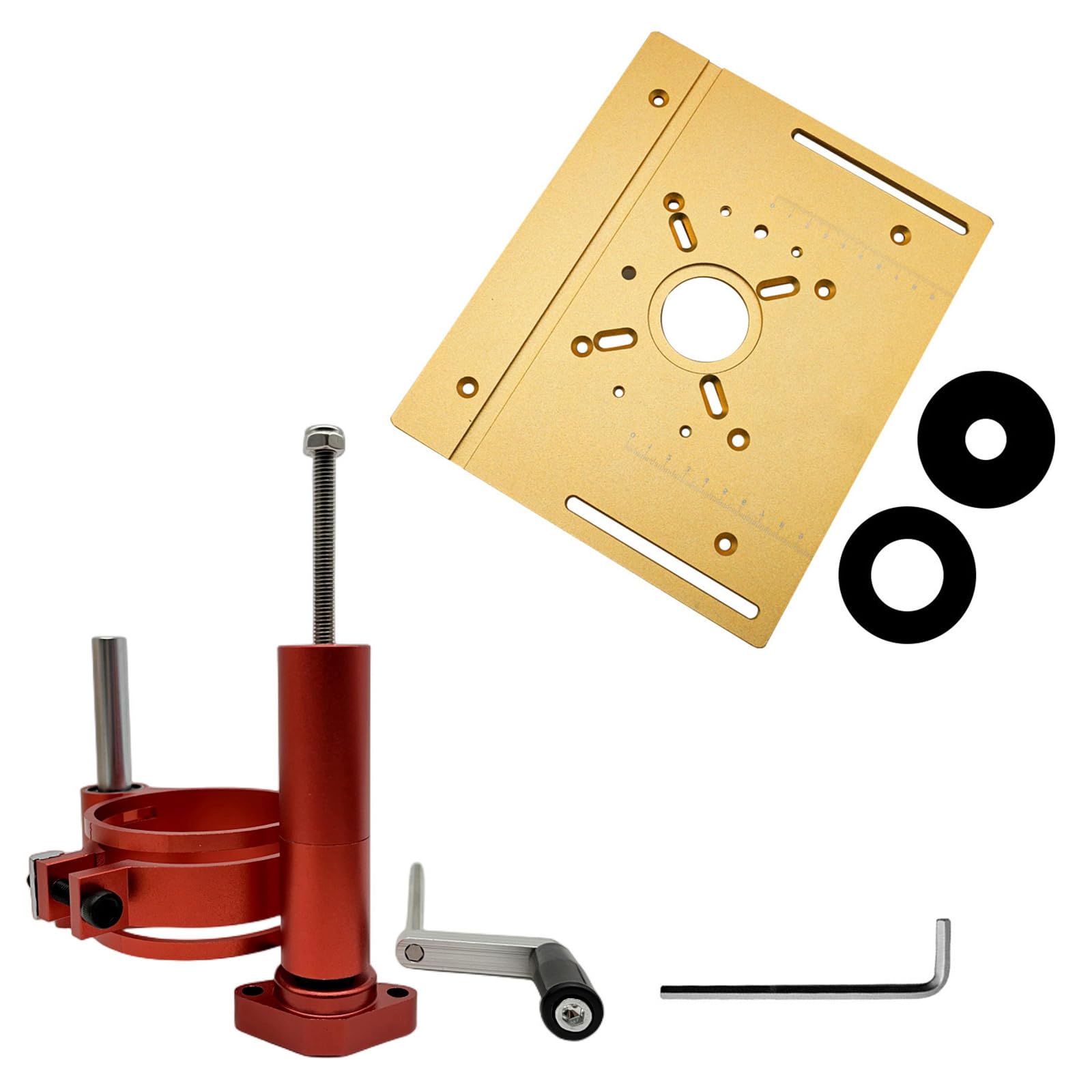 Durability Router Lift Systems for Woodworking Adjustable Clamping Bracket Insert Rings Adjustable Height Up to 47mm Router Lift Systems