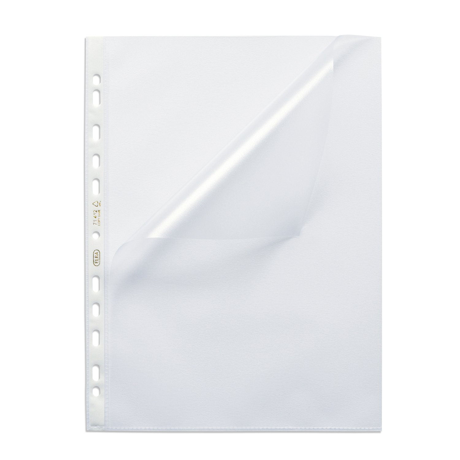 Elba 71412FL Document Protectors A4 90 Embossed Polypropylene Pack of 100