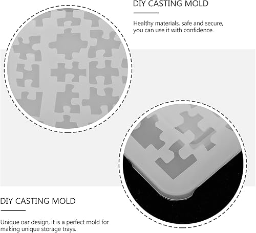Miniatura 5 de Molde de rompecabezas de 2 piezas para armar tú mismo, molde de resina de silicona, molde de resina de arte, rompecabezas geométrico de cristal