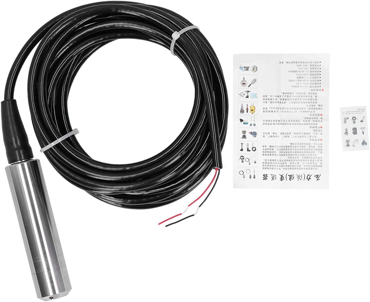 Liquid Level Transmitter 5m Cable Water Level Sensor Detector Pressure Transmitter for Water Gas Oil 1232VDC 420mA(0-1m)