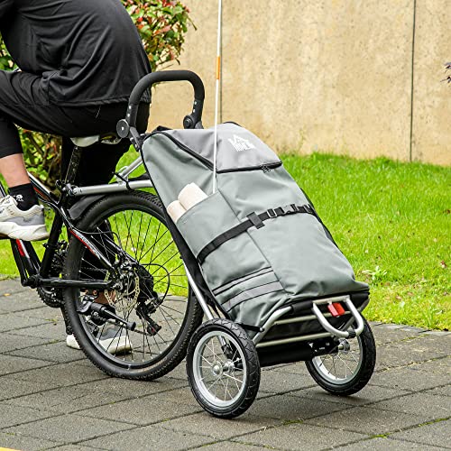 HOMCOM 2 in 1 Lastenanhänger Einkaufstrolley für Einkaufswagen Fahrradanhänger Transportanhänger mit Verbindungsschellen… – Bild 3