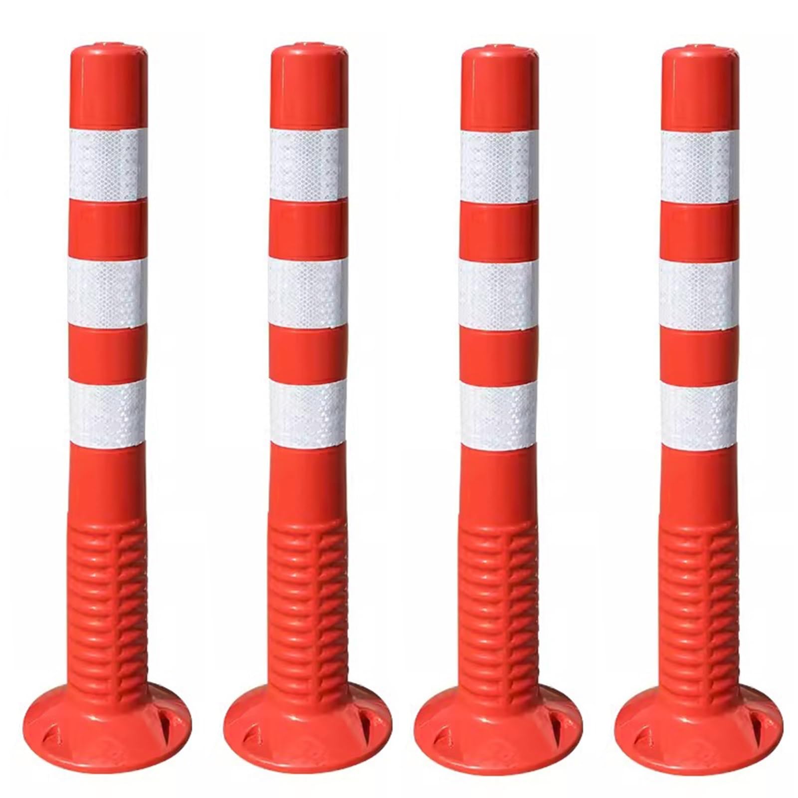 WDJBPSH 1/2/4/6/8 Pack Traffic Warning Pile Kits, Crowd Control Divider Pole for Parking Lot/Garage/Street/Sensitive Area, 75cm Tall Safety Road Cone (Size : 4 Pack)