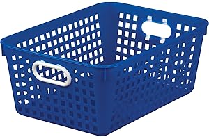 Really Good Stuff Large Blue Plastic Basket (13.75" x 10" x 5.5")