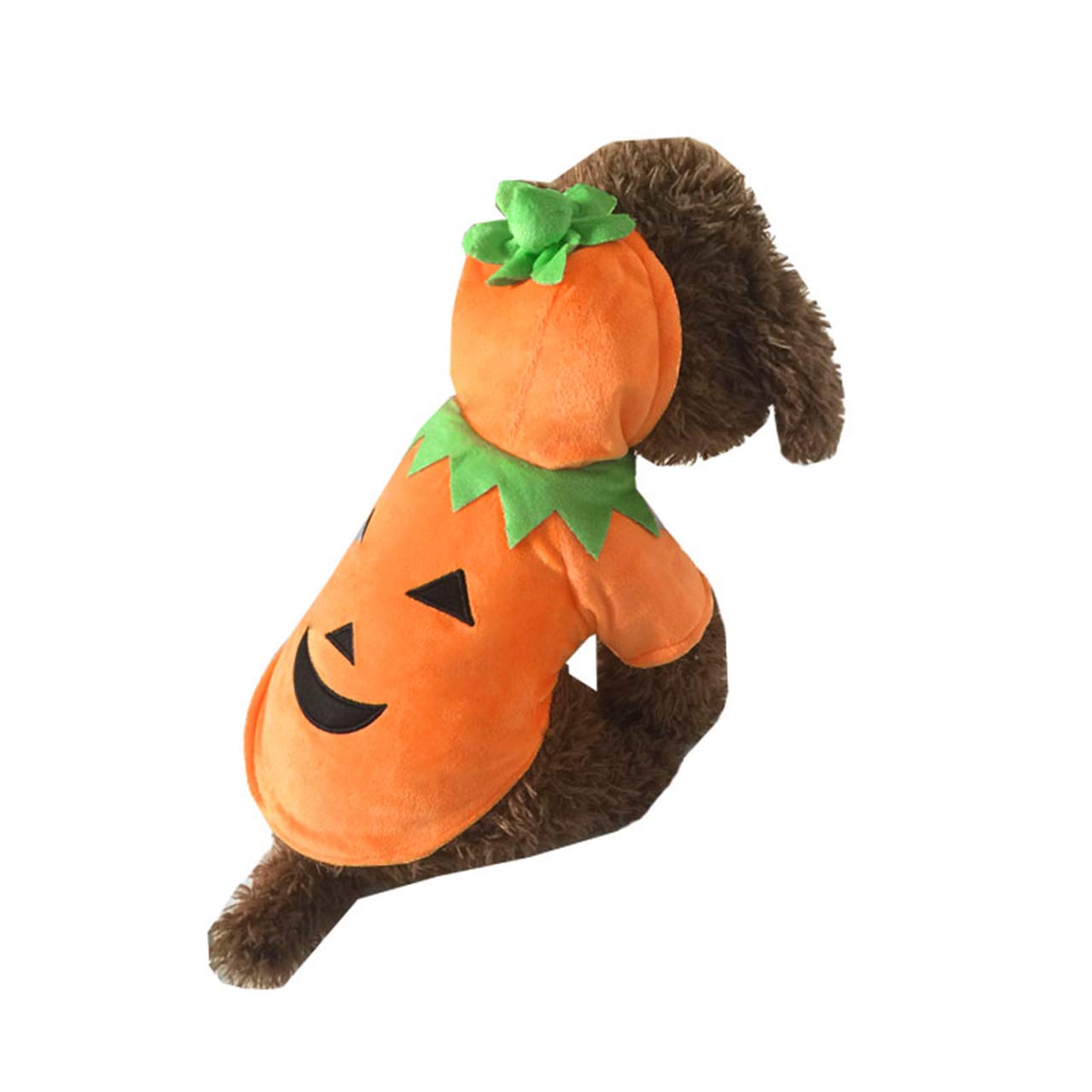 Mogoko Costume da zucca di Halloween per cani e gatti, costume per cosplay per cuccioli, caldo abbigliamento in pile con cappuccio per animali autunnali e invernali (taglia XXXL)