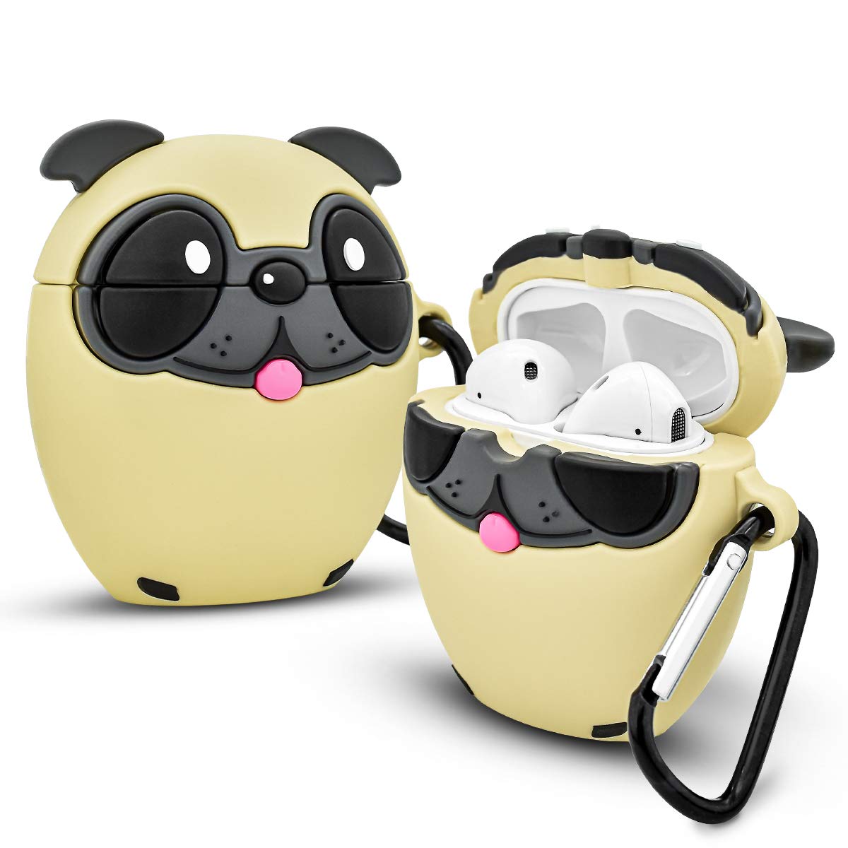 Newseego Compatible with AirPods Case, Soft Silicone 3D Cute Fun Stylish AirPods Cover with Keychain, Shockproof Cases for Teens Girls Boys