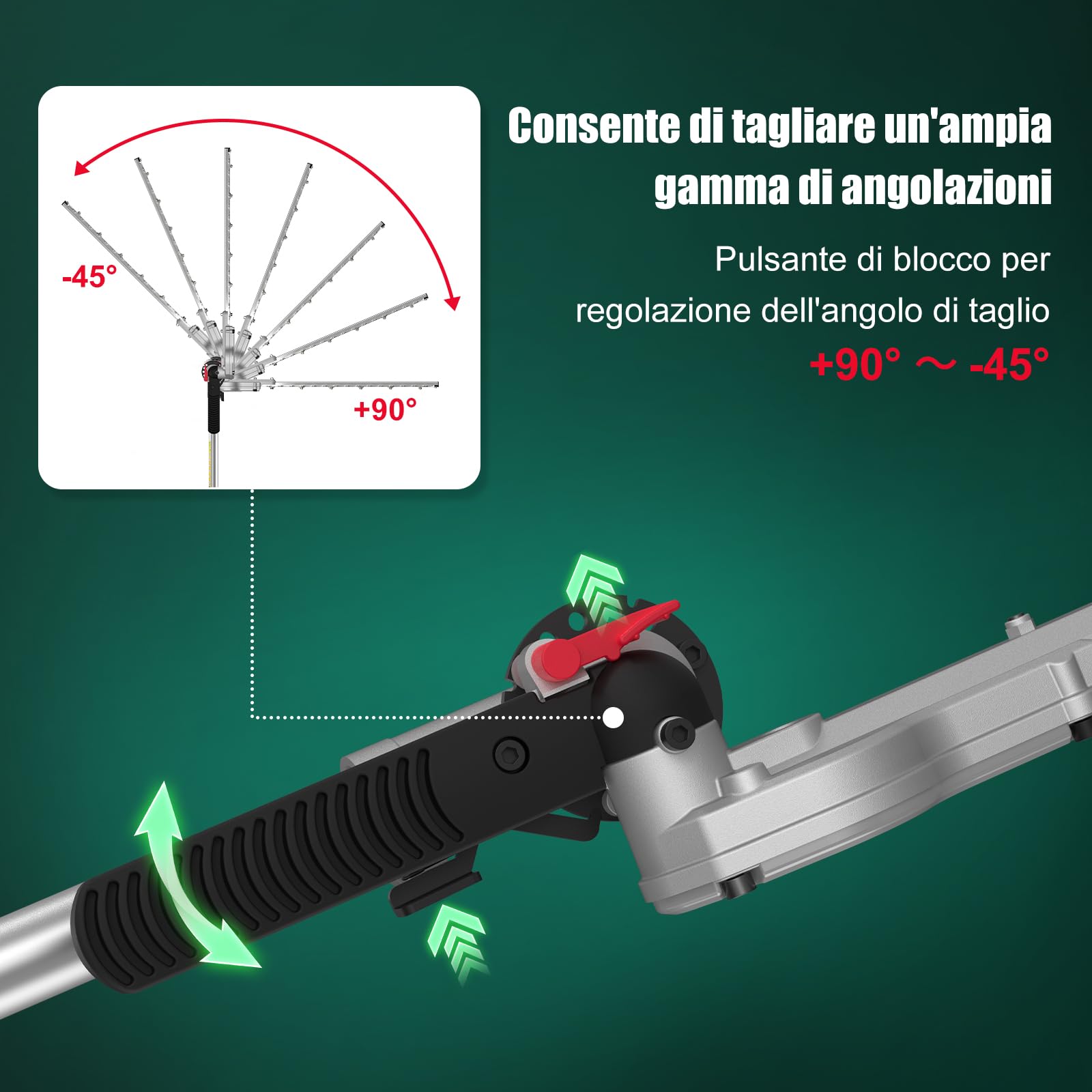 HYCHIKA Troncarami telescopici leggeri, Tagliasiepi Telescopico Elettrico 900W, Tagliasiepe Elettrico, Taglia Siepe Telescopica, Allungabile 200-250 cm, Lame Dual Action,