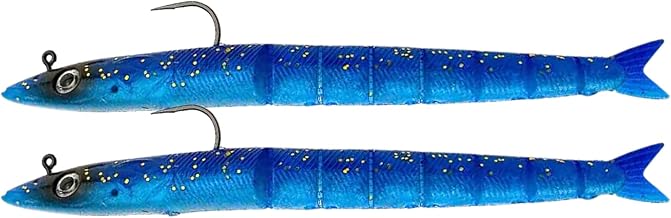 Renaissance Eel (18g/14cm) Segmented Fishing Lures 2 Per Pack with Realistic Swimming Action, 3D Eyes & Sharp Hooks for Sea & Freshwater Fishing, For Bass, Pollock, Cod and Mackerel