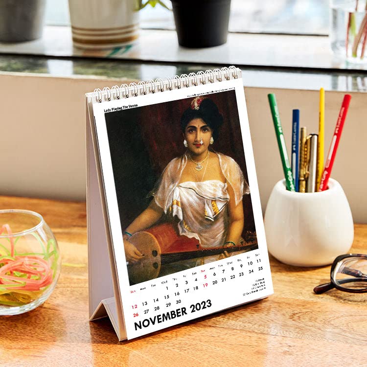 Image of Tallenge - Raja Ravi Varma - 2026 Desk Calendar - 6 x 9 Inches for Home & Office (Paper, Desk Calendar)