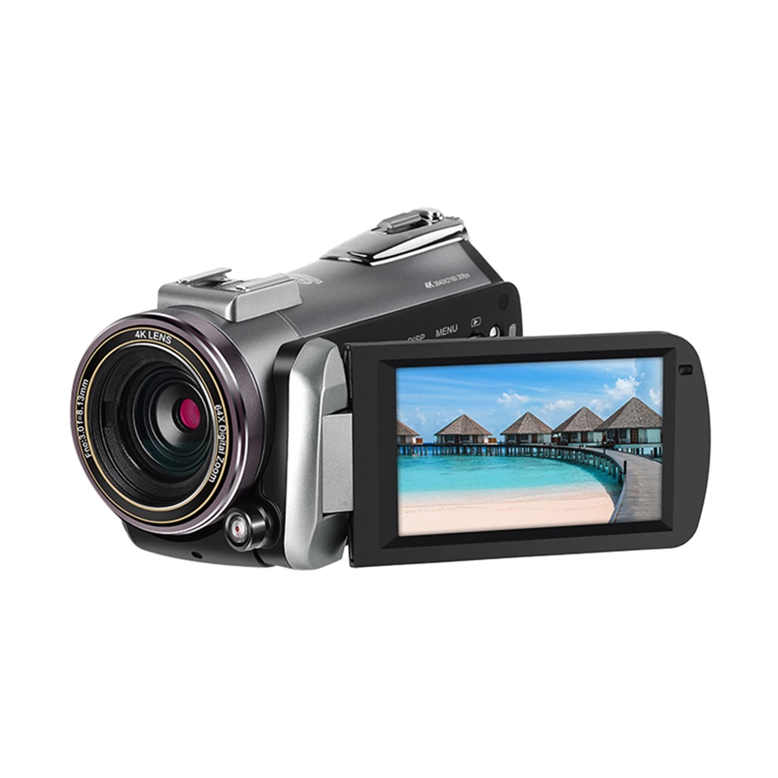 Caméra vidéo Caméscope Vlog caméra caméscope 4K Professionnel 64X Zoom numérique IR Vision Nocturne for Le Tournage vidéo de Blogueur(Standard)