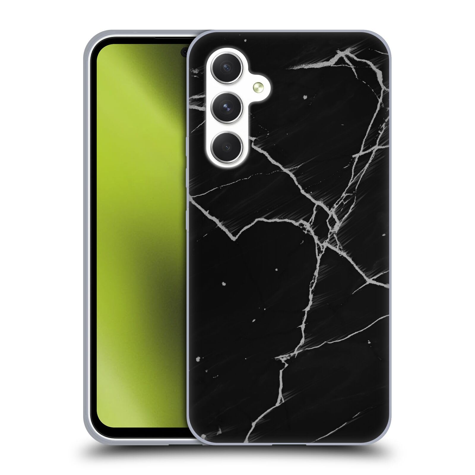 Head Case Designs Officially Licensed Alyn Spiller Black Marble Soft Gel Case Compatible with Samsung Galaxy A54 5G