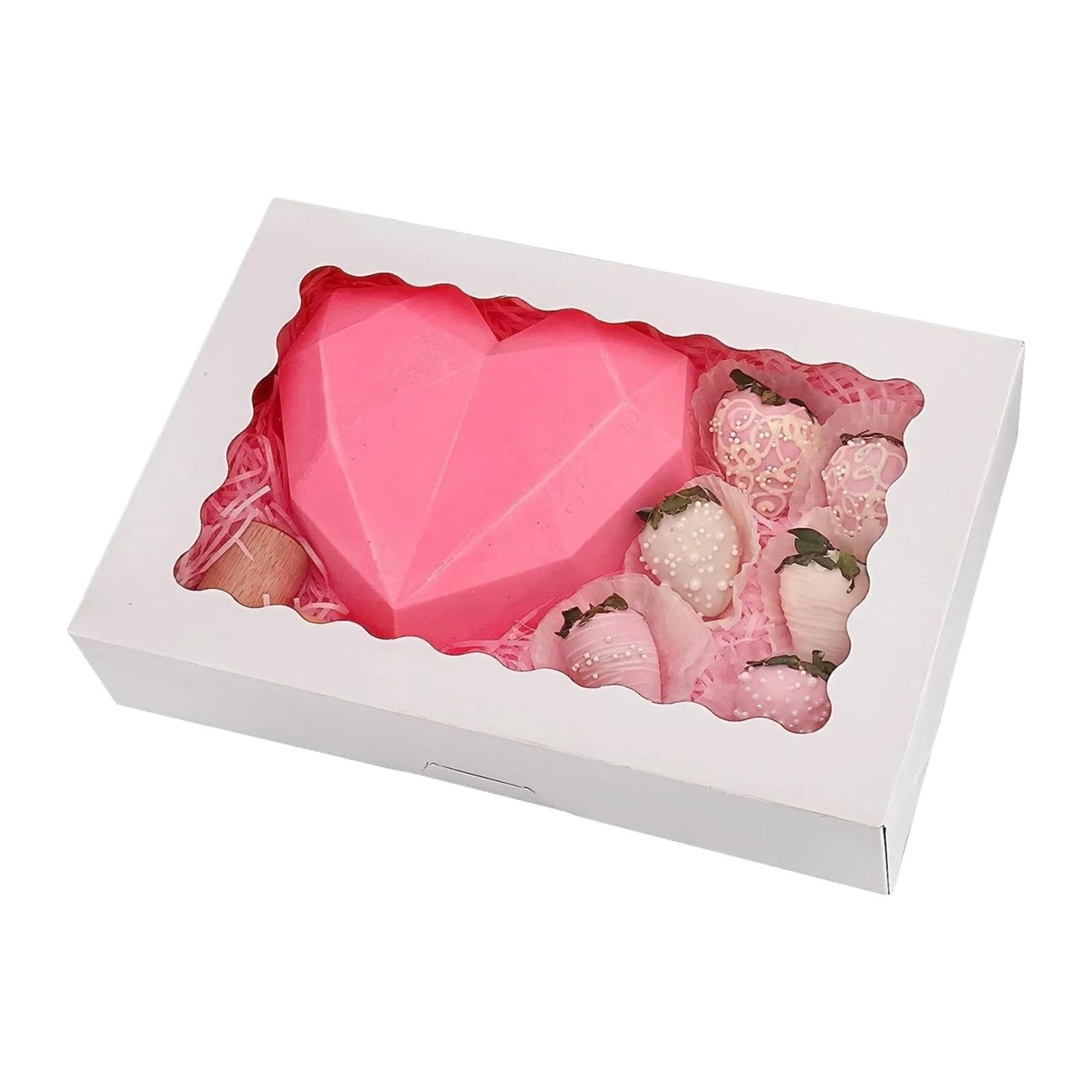 Caja Para Tartas Cajas multiusos for repostería con ventana, for galletas, dulces, tartas, magdalenas y donuts(White20pcs)