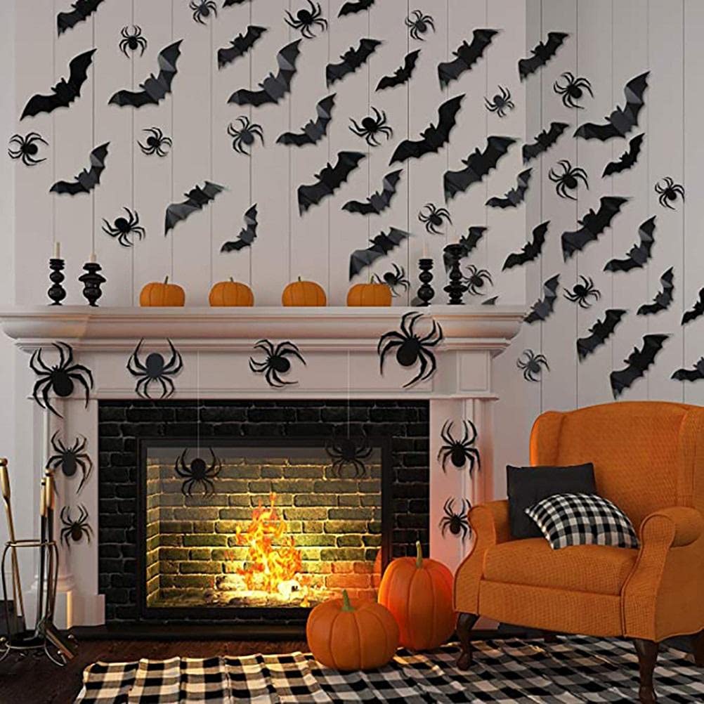 12 sztuk/zestaw 3D Pająk Halloween Dekoracje Naklejki, Pająk Naklejki Ścienne, Halloween Straszny Pająk do Okna Domu, Imprezy, Wystrój Pokoju little surprise