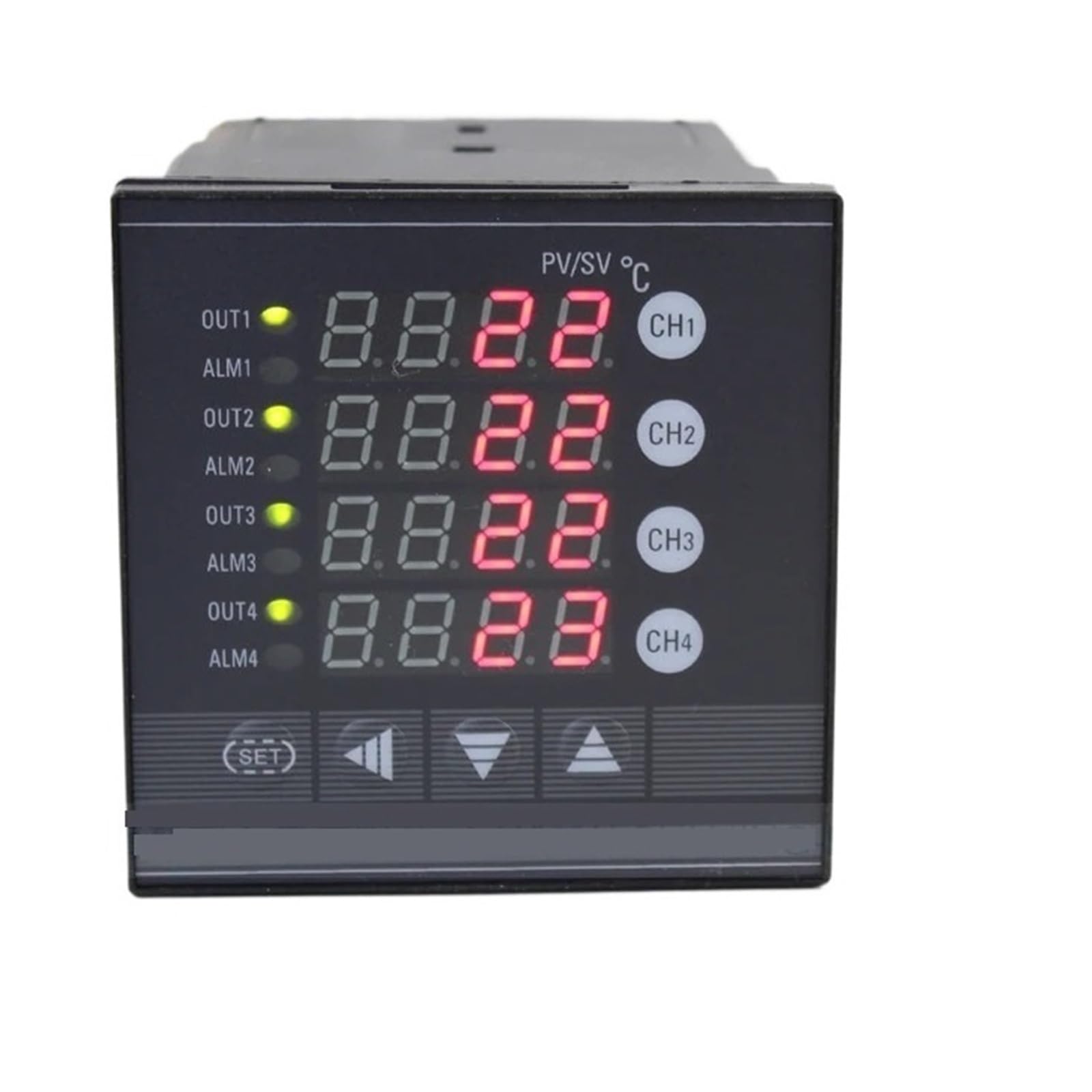 LVSEDTAL Multifuncion 4 Ways Temperature Controller Measure Multi Points 4 Channels Digital Thermostat can Connect with 4 sensors(Relay with 4 a)