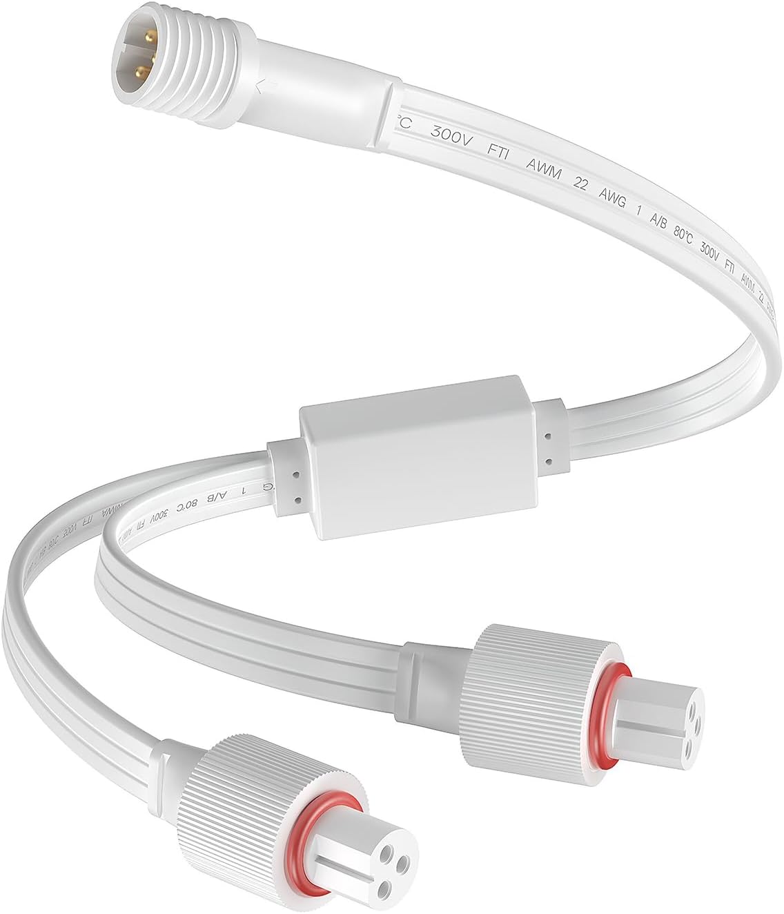 Y-Connector Splitter Extension Cable for Govee Permanent Outdoor Lights,IP68 Waterproof 3-Pin Extension Cable for H705A/B/C,H706A/B/C (1 Male to 2 Females Y-Splitter)