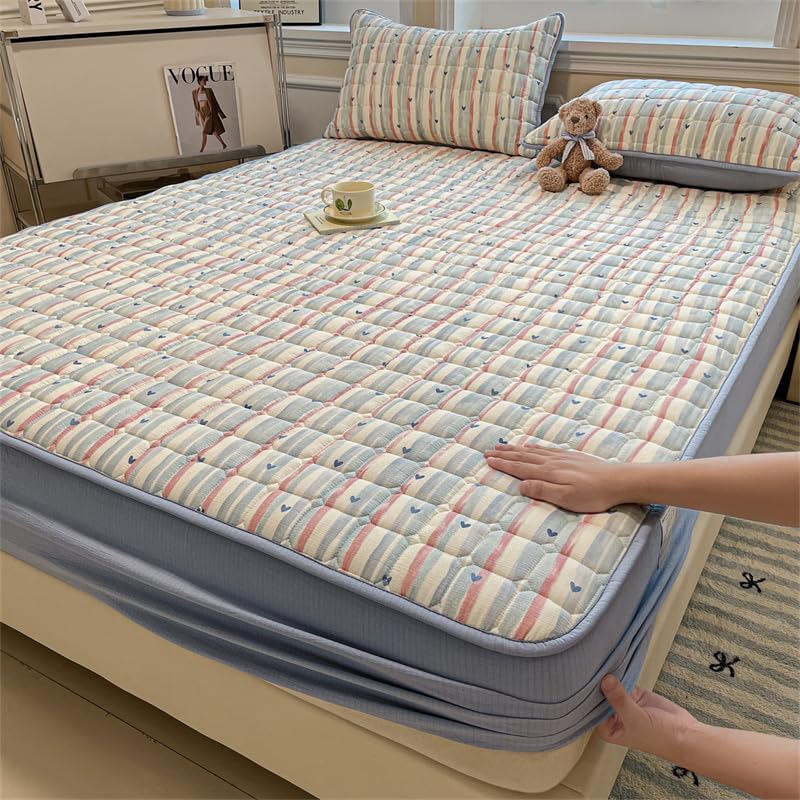 Waterproof Mattress Protector - Quilted Fitted Waterproof Mattress Pad Topper with 8-11 Inches Deep Pocket, Noiseless Bed Cover Padded, Machine Washable (07,Full 54"x75")
