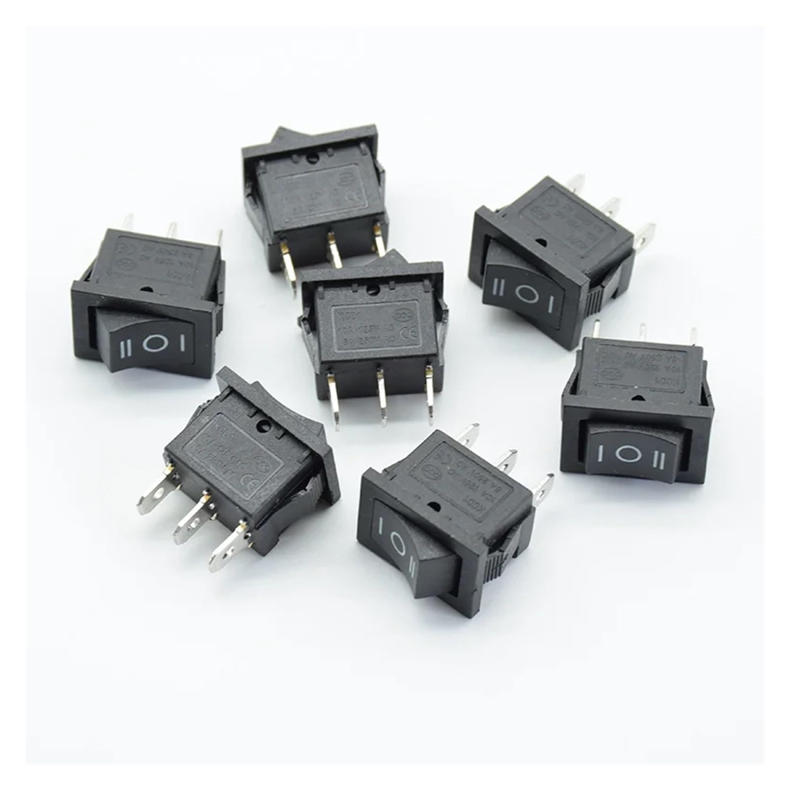 5PCS/lot 21 * 15 * 21mm Black SPDT On/Off/On AC 6A/250V 10A/125V 3 Pin Boat Rocker Switch Third Gear 3 Position