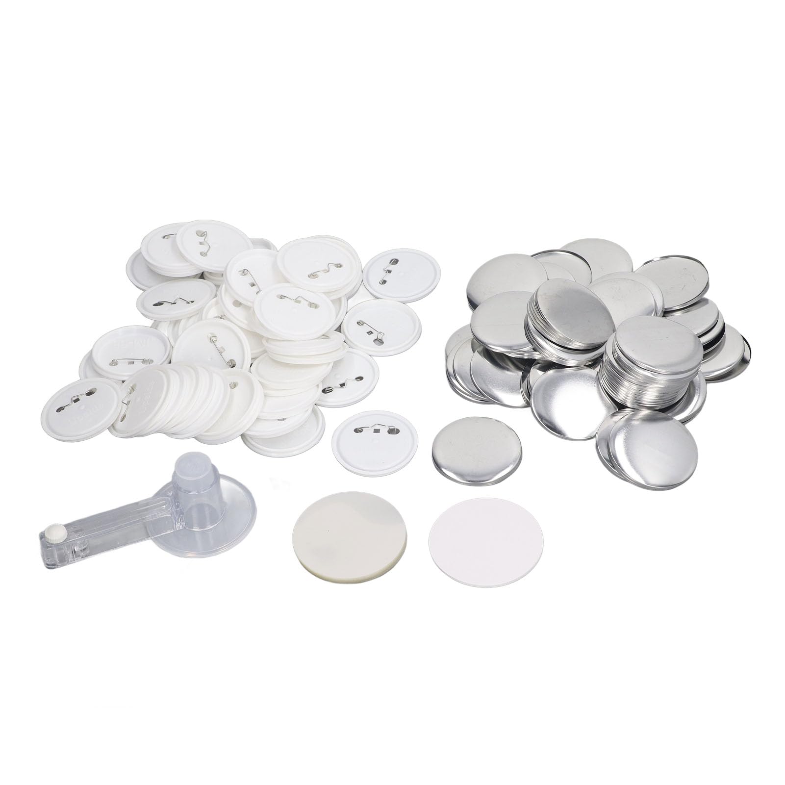 Macchina per Creare Bottoni, Kit Macchina per Creare Spilli in ABS con Parti da 100 Pezzi, Libro con Modelli, Taglierina di Carta, Impugnatura Ergonomica, per Lavoretti con Badge Fai da Te