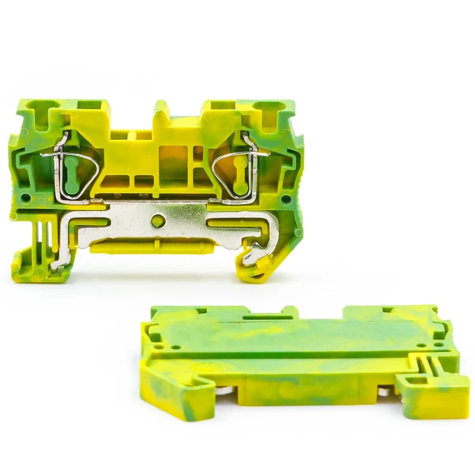 Morsettiera di messa a terra ST 4-PE da 10 pezzi, guida DIN da 4 mm, connessioni elettriche sicure, design compatto