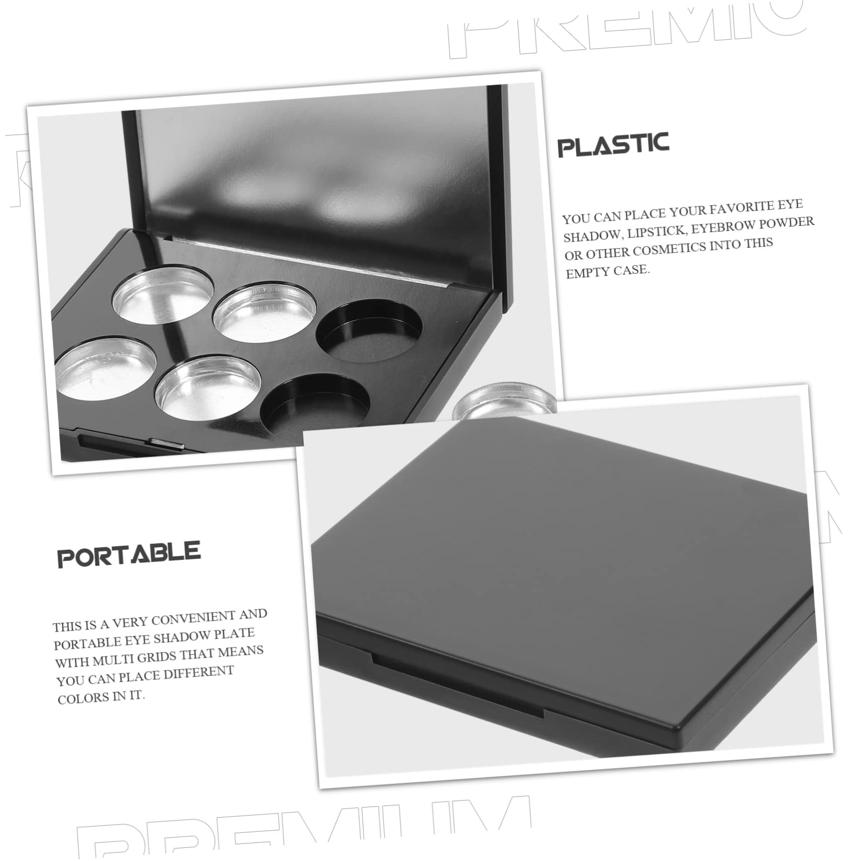 SOESFOUFU Travel Size Empty Makeup Containers Eyeshadow Palette Blush Highlighter Case 37pcs Sub Containers