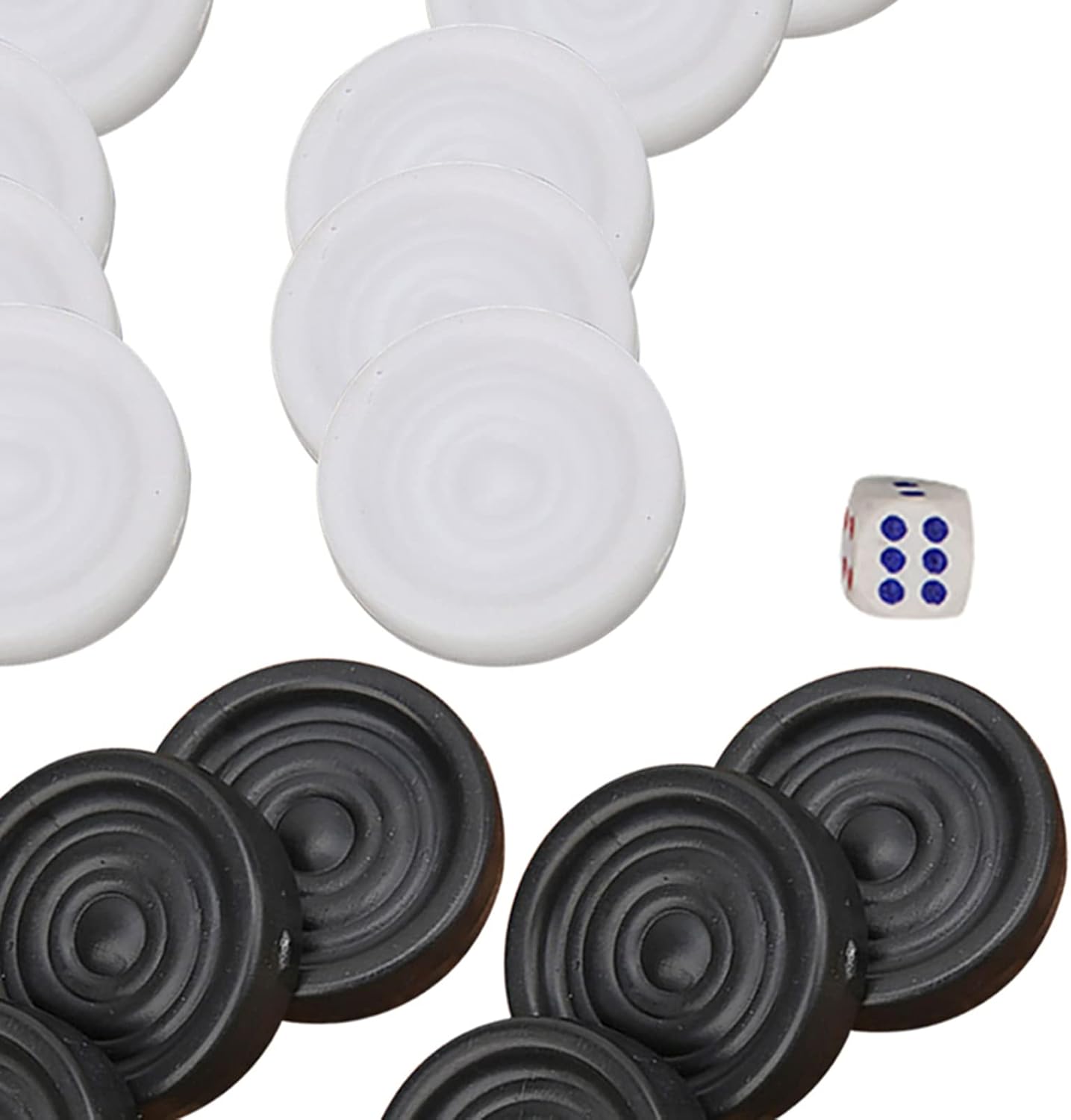 Plastic Checkers,22mm Black White Backgammon Checkers International Portable Chips Pieces Set for Children