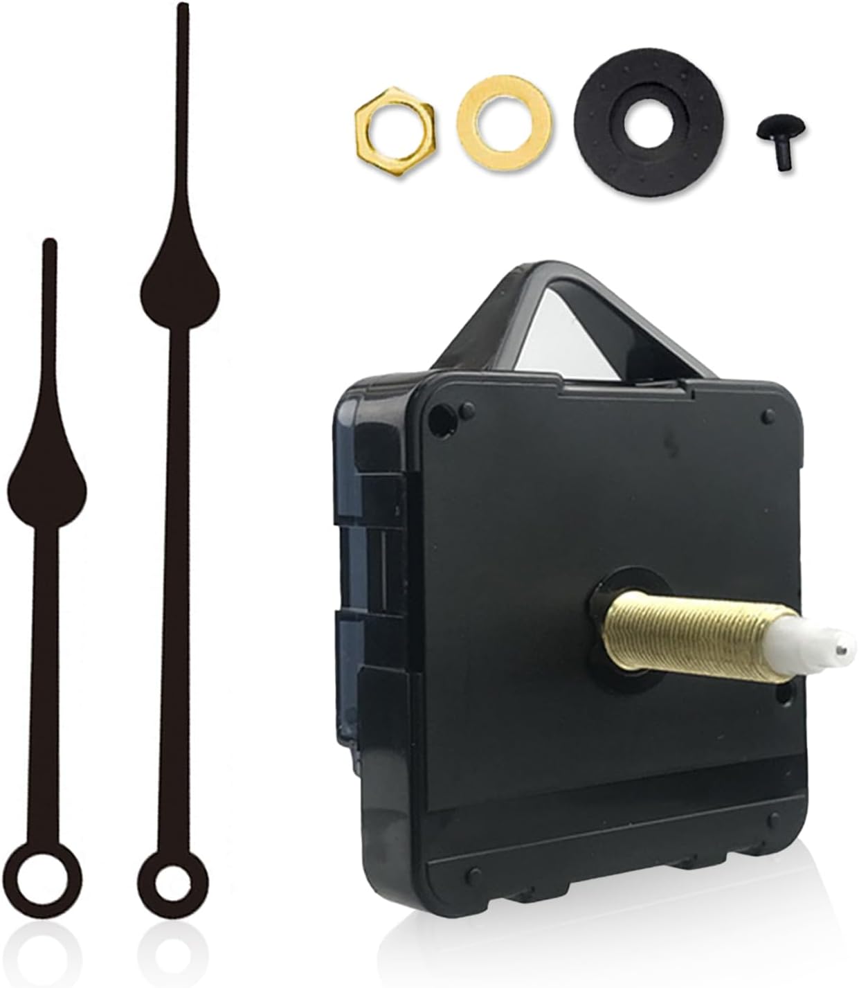BRBASAP Clock Replacement Mechanism Kit Long Shaft Outdoor Quartz Movement Works for Wall Clock Making Parts Motor Hands 4/5” Max Dial Thickness 1-1/5 Inch Total Wave Thickness