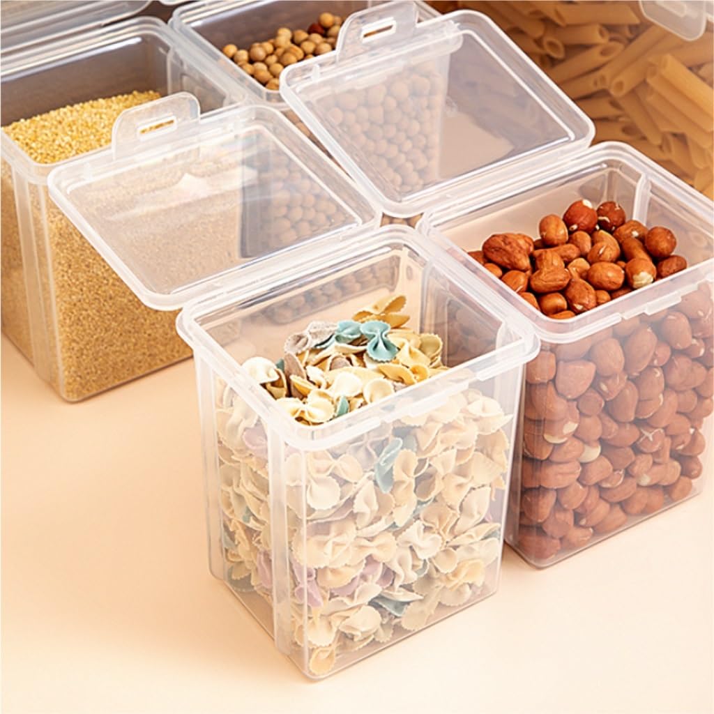 Frischhaltedosen Quadratische transparente Frischhaltebox PP Frischhaltebox Obst- und Gemüsekühlschrank-Aufbewahrungsbox Organizer Kühlschrank (Color : Clear, Size : B)