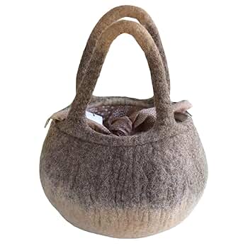 Amazon | [エナクアム] フェルトバッグ まるぽて ツートン