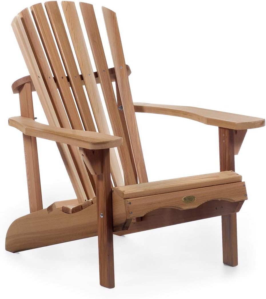 All Things Cedar AA21 Adirondack Adult Cedar Patio Chair | Outdoor Wood Furniture & Garden Chair | Ergonomic Back Support, Unassembled Deck Chairs 32x36x38”