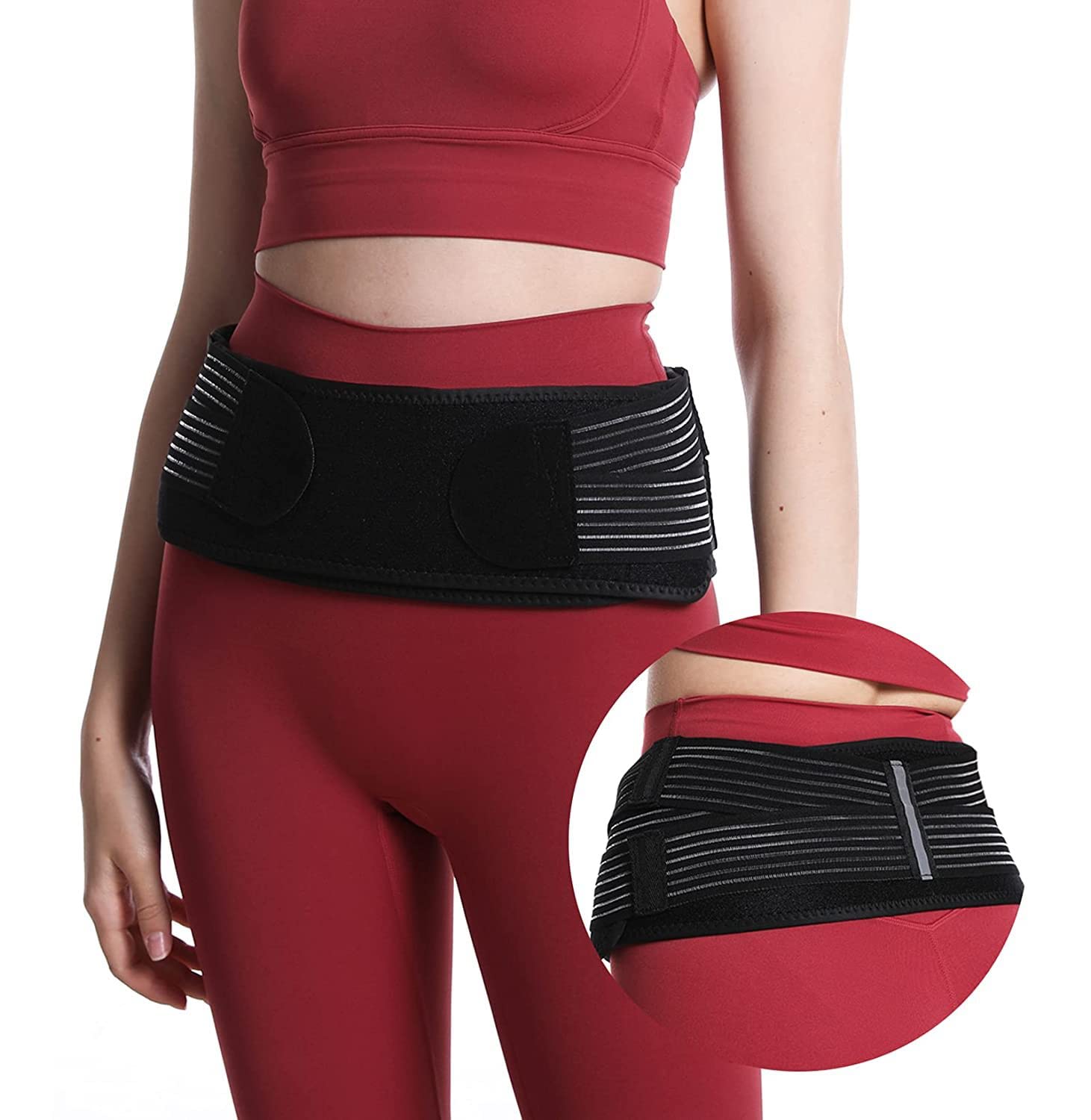 Sacroiliac SI Joint Hip Belt for Women and Men, Lower Back Support Brace Hip Braces for Hip Pain Alleviate Sciatic Anti-Slip Sacroiliac Belt Pilling-Resistant Pelvic Belt