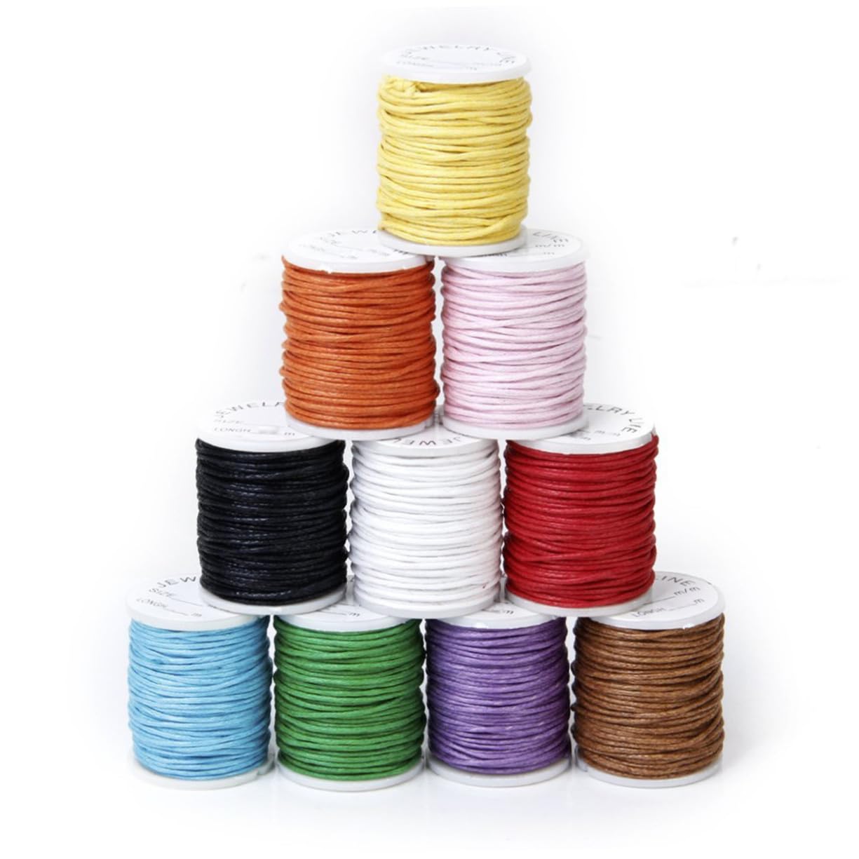 PLAFOPE 10 Rollos Cuerda Encerada para Manualidades y Joyería Hilo de Nylon Resistente para Pulseras y Nudos Kit DIY con Accesorios Aleatorios para Macramé y Bisutería