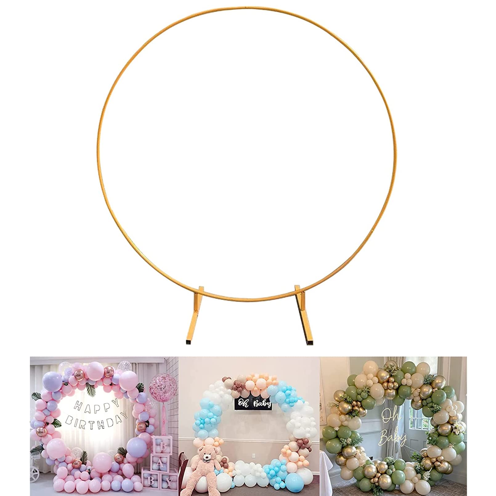 Buy AM ANNA Round Metal Arch Backdrop Stand 6.5ft,2 Meter Wedding Arch