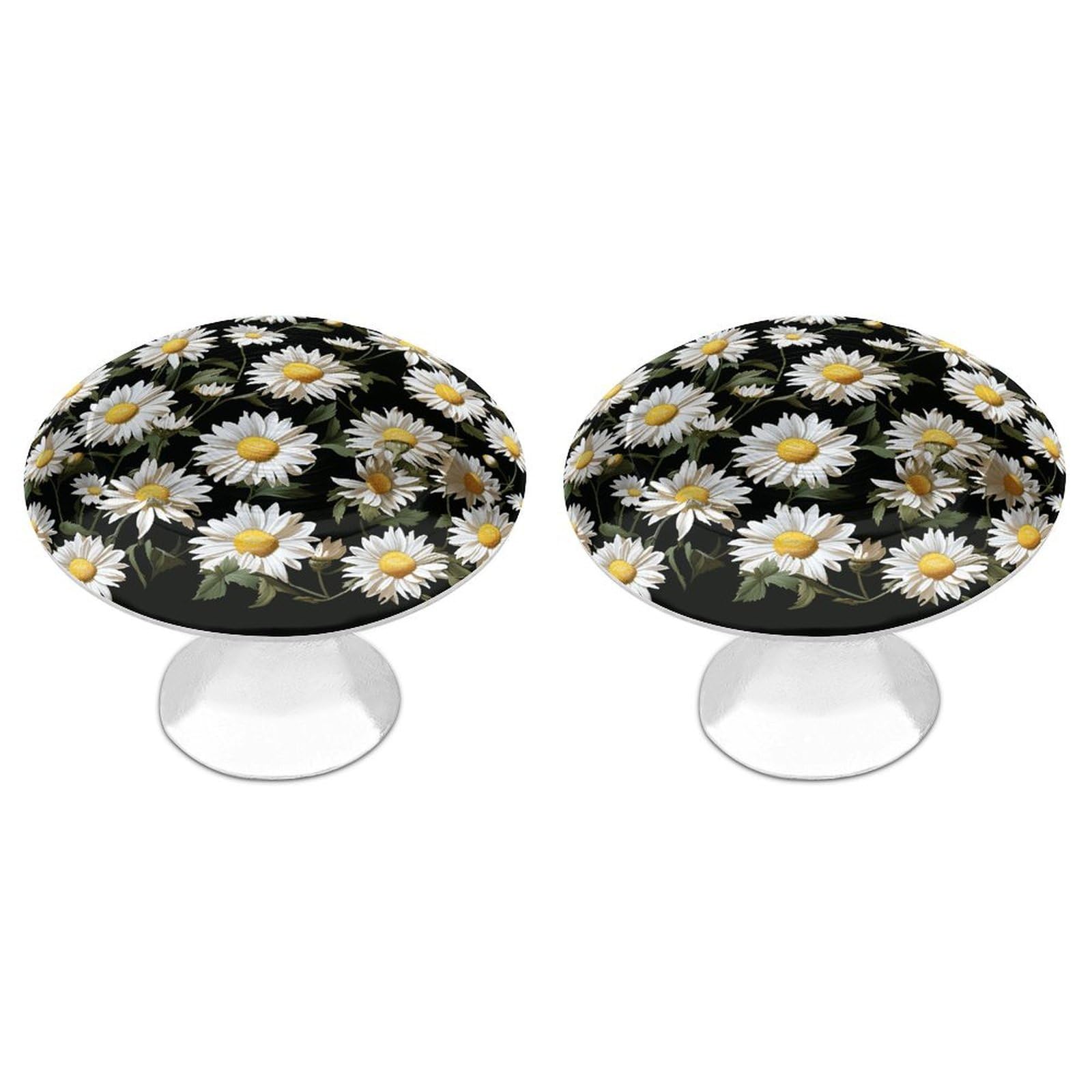 Vstadank Style Daisy Cabinet Knobs Round Wardrobe Pulls Simple Drawer Handles With Screw Aluminum Alloy Closet Door Pull Modern Cabinet Hardware For Dresser Drawers 2 Pack