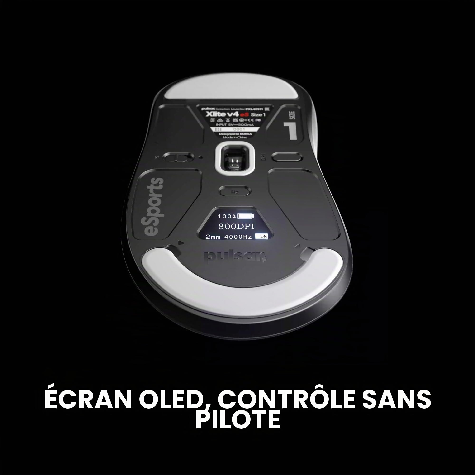 Pulsar Gaming Gears Xlite v4 ES Souris Gaming sans Fil, Mini, Noir