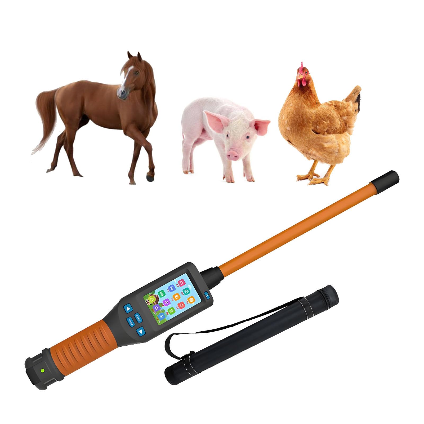 ExoticaBlend Animal Ear Tag Scanner with LCD Display,134.2 Khz Handheld Pet Microchip Reader,Storage Up to 20000 Datas,Read Time