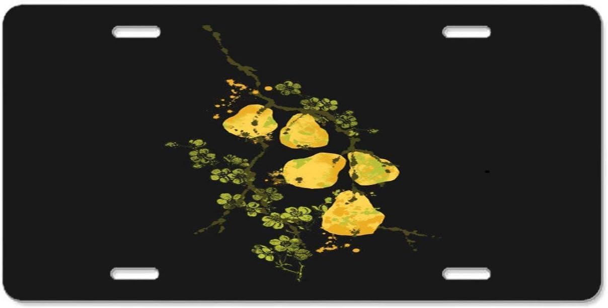 EHAKB Harvest Pears Aluminum Car Metal License Plate