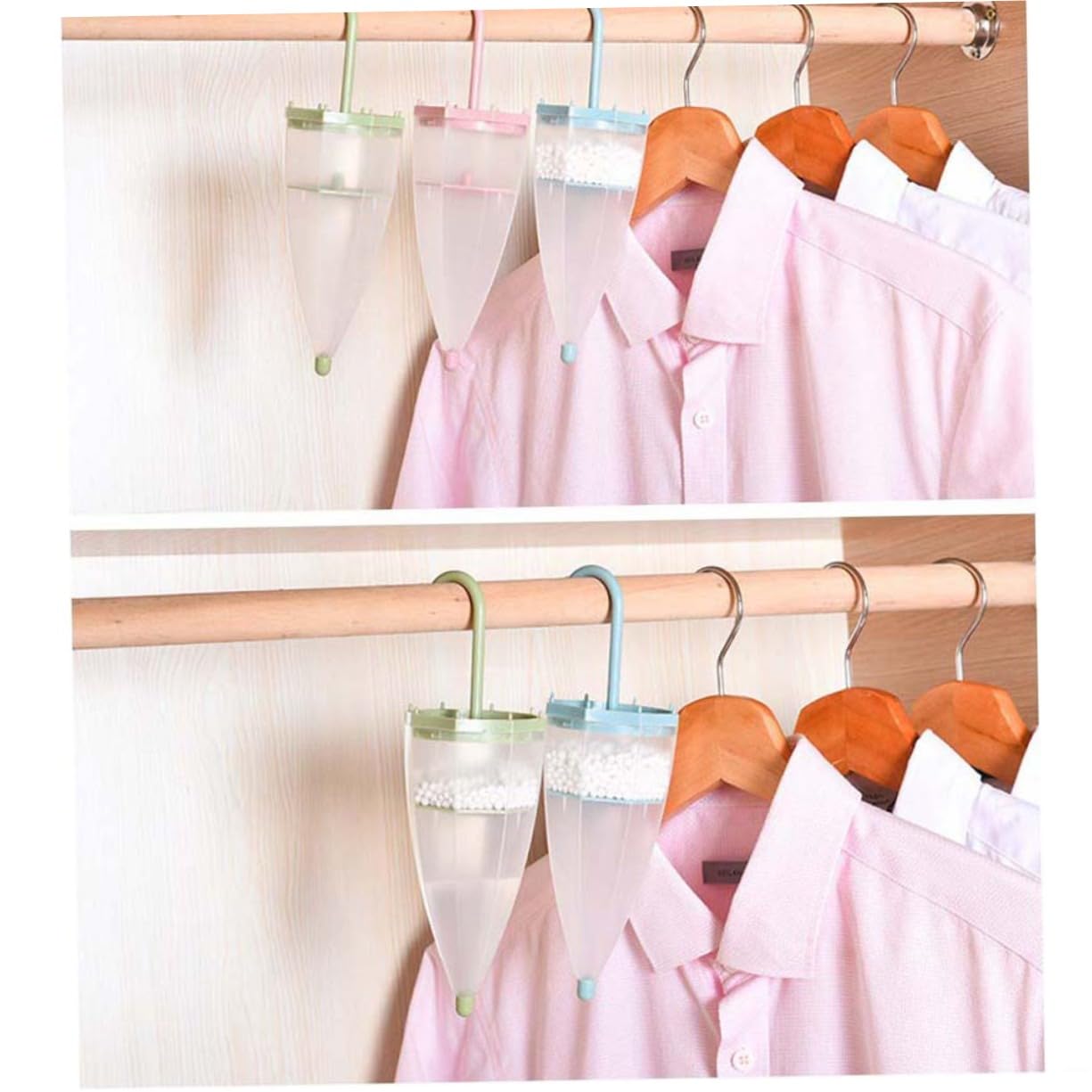 2pezzi Deumidificatore Creativo Forma Di Ombrello Per Armadio e Spazi Chiusi Assorbitore Di Umidità Efficiente Rosa Per Auto Cucina Camera Da Letto e Guardaroba